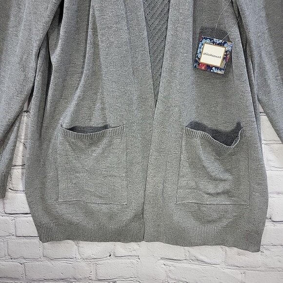 Stitchcount Sweater Womens Plus Sz 2X Gray Cardigan with Pockets New with Tags - Picture 2 of 11